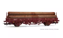 Axle car loaded with logs - brown livery