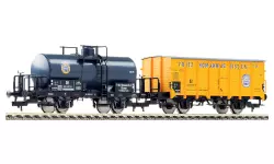 Set of 2 freight cars with the inscription "FRITZ HOMANN AG" delivered in orange and blue