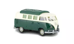 Camping-car VW Volkswagen T1b vert foncé et crème BREKINA 31603 - HO 1/87