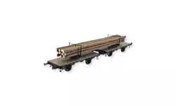 Double wagon plat Log Cars Hw avec bois BRAWA 47726 - DRG - HO 1/87 - EP I