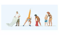Set of 6 characters at the beach Preiser 10694 - HO : 1/87