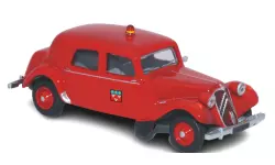 Voiture Pompiers d'Orléans Citroën Traction 11B 1952 rouge SAI 6128 - HO 1/87