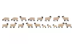 Lot de 18 animaux moutons à tête noire allemands Faller 151918 - HO : 1/87
