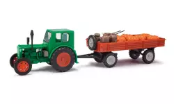 Tractor Pionier RS trailer T4 with pumpkins Busch 210006420 - HO 1/87 - EP III