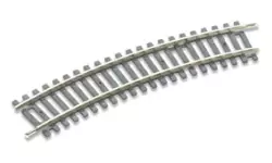 Rail courbe rayon 371 mm 22,5° Peco ST220 - HO : 1/87 - Code 100