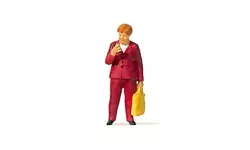Figurine de Angela Merkel avec un sac à main PREISER 28212 - HO 1/87
