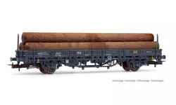 Axle car loaded with logs - grey livery
