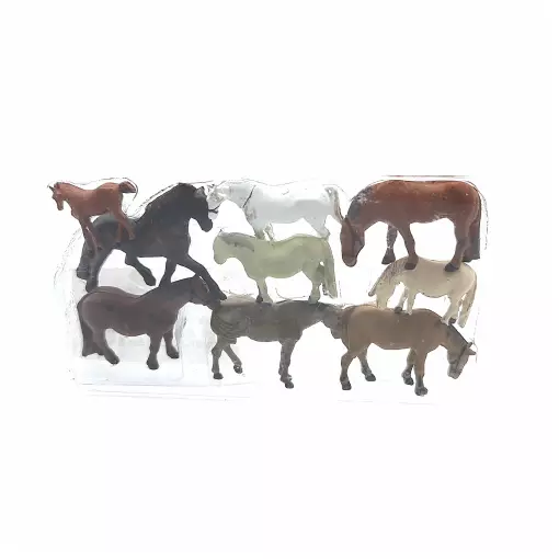 Lot of 9 horses and ponies of various breeds SAI 352 - HO : 1/87