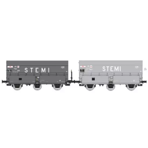 Coffret de 2 wagons de coke MH45 "STEMI" - REE WB961 - SNCF - HO 1/87 - EP III