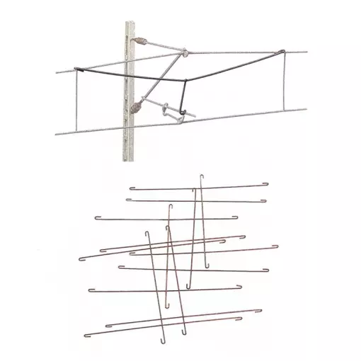 Paquete de 10 conexiones Y para catenaria Sommerfeldt 155 - HO 1/87 - EP III a V