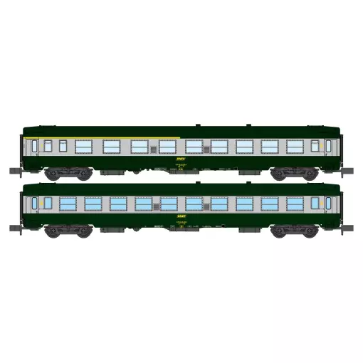 Set 2 UIC-Personenwagen A4B5 & B10 - REE Modelle NW260 - N 1/160 - SNCF - EP IV
