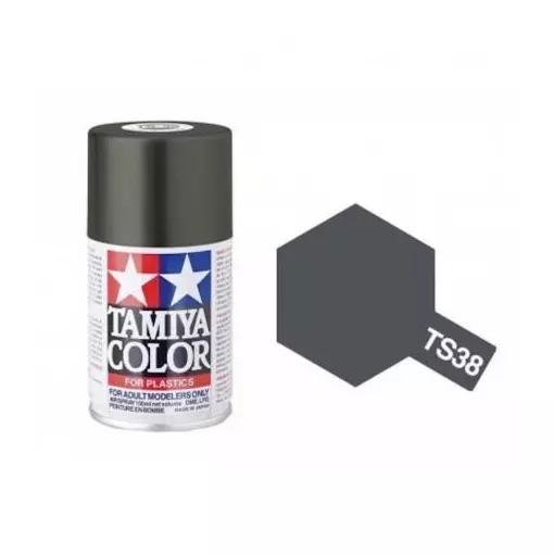 Peinture acrylique en spray - Gris Acier Brillant TS38 - Tamiya 85038 - 100ml