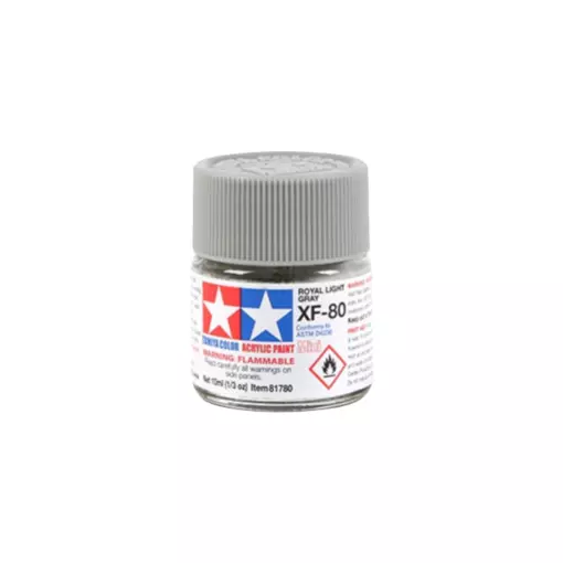 Peinture acrylique en pot - Gris Royal Mat XF80 - Tamiya 81780 - 10ml