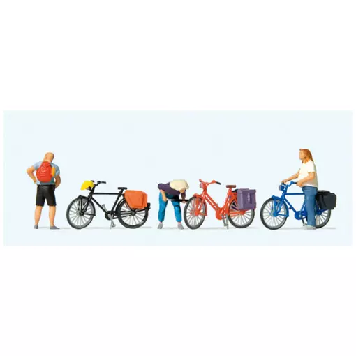 Lot de 3 cyclistes - Preiser 10659 - HO 1/87