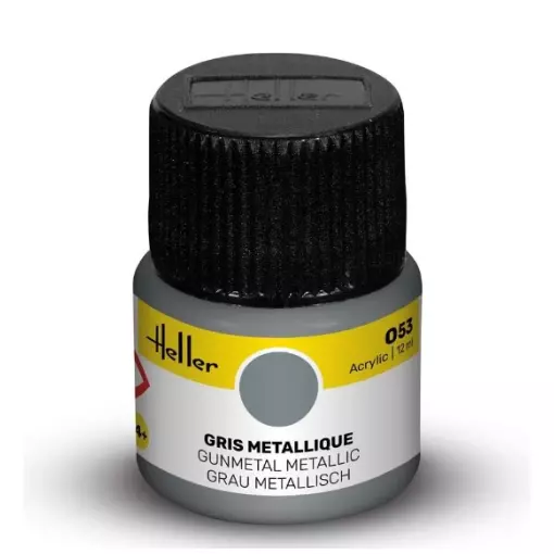 Peinture Acrylique 053 - Gris Métallisé - Heller 9053 - 12ML