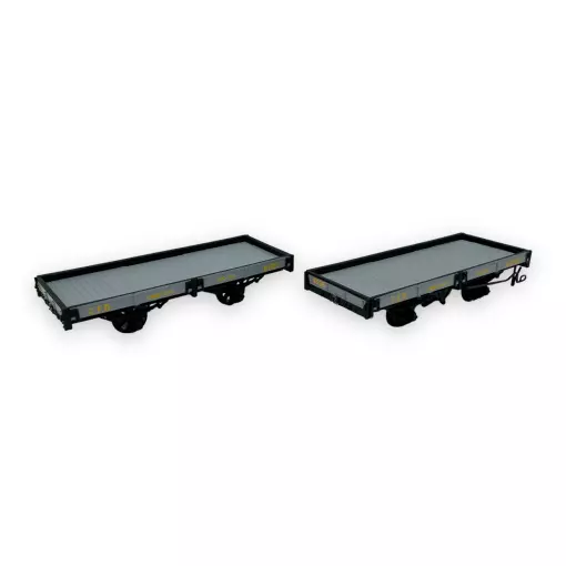 Set of 2 flat cars - Ree Modèles VM-038 - HO 1/87 - CFD - Ep III - 2R