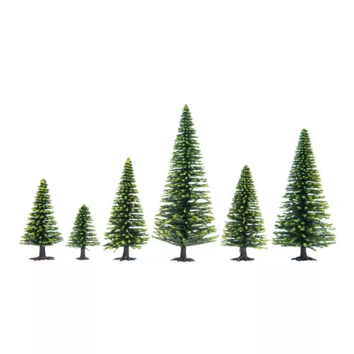 Pack of 10 Christmas trees, 16 to 19 cm tall
