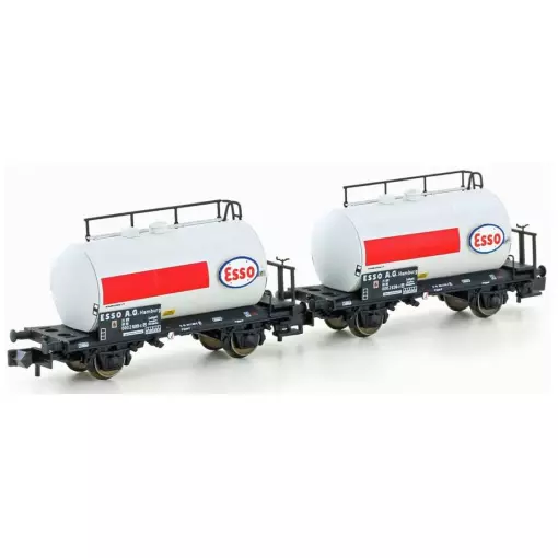 Set 2 Wagons citernes Esso Hobbytrain H24832 - DB - N 1/160 - EP IV