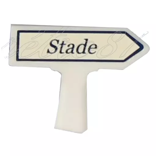 Panneau Michelin d'indication de lieu, vers la droite : Stade - SAI 8423 - HO 1/87