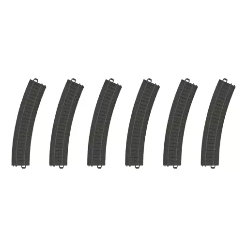  Set of 6 plastic curved track elements (R1) - Märklin my world 23130 - HO 1/87