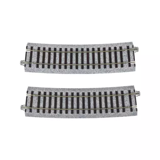 2 rails incurvés Unitrack (R867-10) 10 degrés - Kato 2-290 - HO 1/87