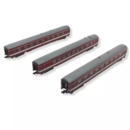 Set of 3 "Le Capitole" mainline coaches MINITRIX 18218 - SNCF - N 1/160