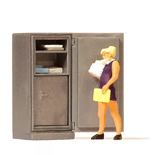 An overloaded secretary with storage unit PREISER 29106 - HO 1/87