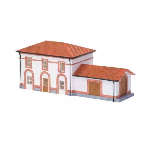 Station met Hornby HC8059 goederenhal - reeds gebouwd - HO 1/87