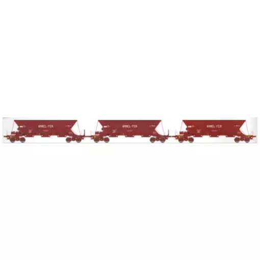 Set de 3 wagons trémies ex type 1 et type 2 « Arbel-Fer » - Ree Modèles WB859 - HO 1/87 - SNCF - Ep IV - 2R