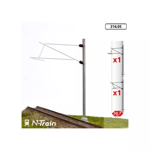2 H-poles with bracket | 25 kV-L1 MAFEN 21605 - N 1/160