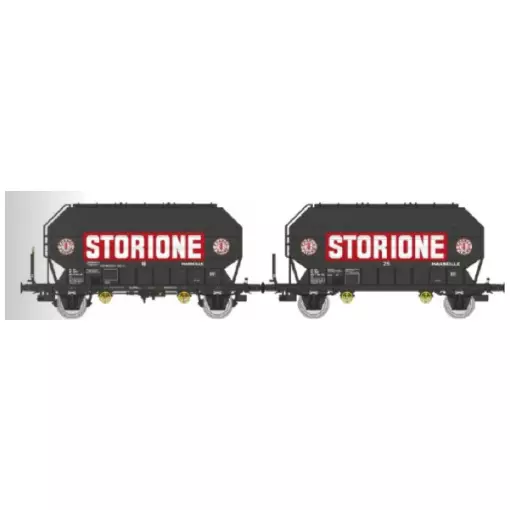 Coffret de 2 wagons céréaliers FRANGECO « STORIONE » - REE WB905 - SNCF - HO 1/87 - EP IV-V