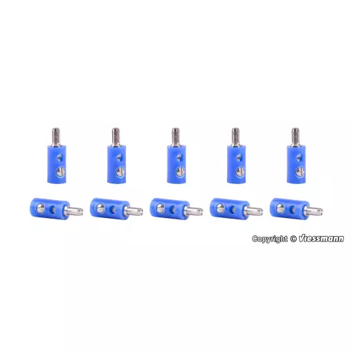 Bouchon cruciforme bleu, 10 pièces - Viessmann 6874 