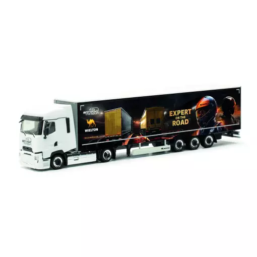 Vrachtwagen Renault T Facelift Lowliner gradine met aanhanger "SFT/Wielton" - Herpa 317467 - HO 1/87