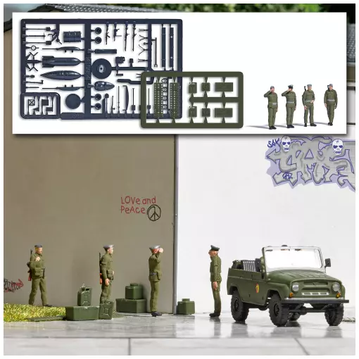 Set of 4 ANP soldiers - Busch 1936 - HO 1/87