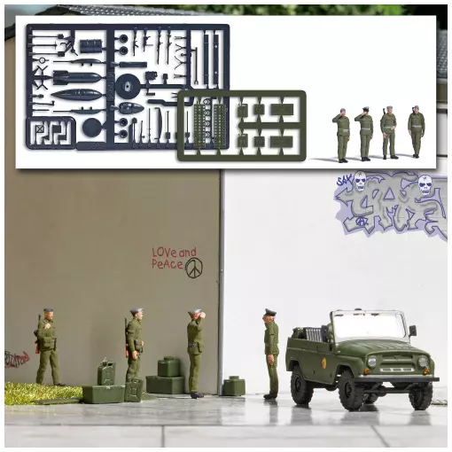 Lot de 4 soldats de l'ANP - Busch 1936 - HO 1/87