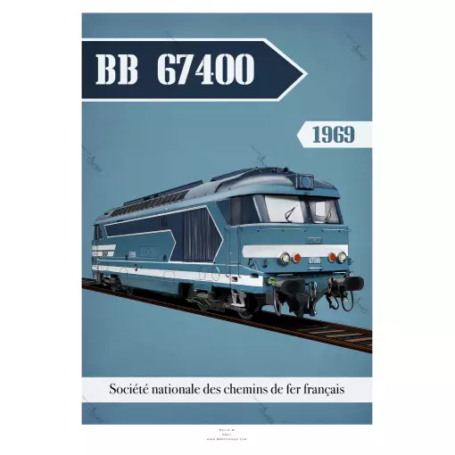 Poster Locomotive BB 67590 - 1969 - A2 42.0 x 59.4 cm - SNCF