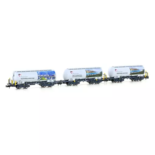 Coffret de 3 wagons citerne Uacs Holcim - Hobbytrain H23493 - N 1/160 - EP VI - 2R
