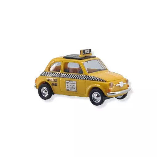 Fiat 500 Amerikaanse taxi oranje kleurstelling Busch 48732 - HO : 1/87