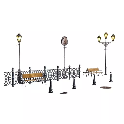 Street accessories + Clocks and Lamps - Miniart 35639 - 1/35