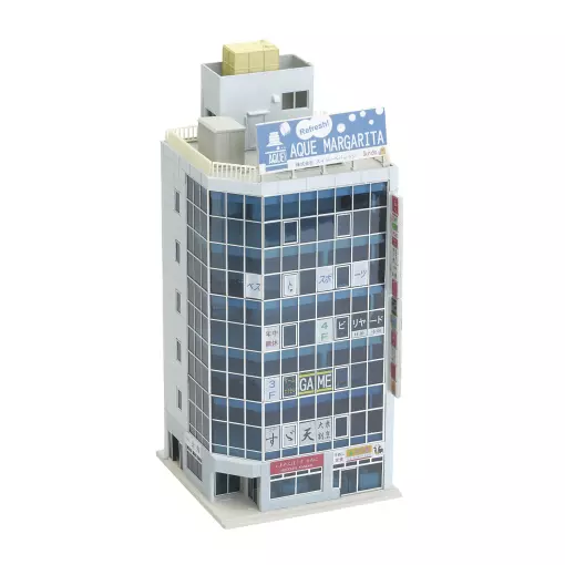 Immeuble de bureaux d'angle Diotown Metro de 6 étages, bleu (pré-construit) - Kato K23-433A - N 1/160