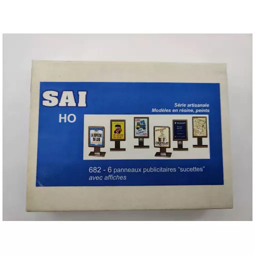 Kit of 6 SAI 682 lollipop advertising panels - HO 1/87