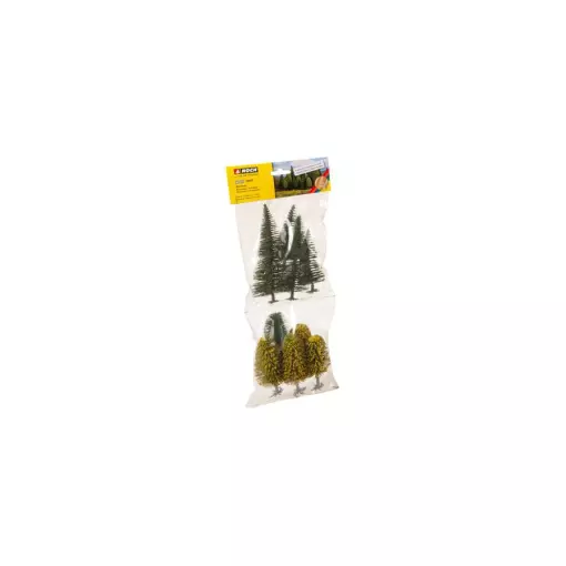 Set of 5 trees and 5 fir trees - mixed forest 65-150mm NOCH 26412- N/TT/Z
