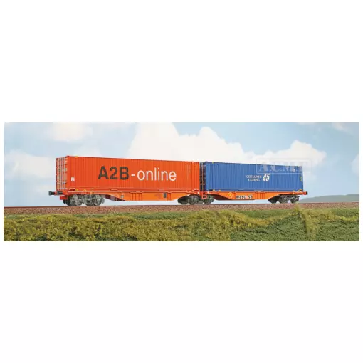 Wagon porte-conteneurs Sggrmms 90 - Acme 40385 - HO 1/87 - Wascosa - Ep V-VI - 2R