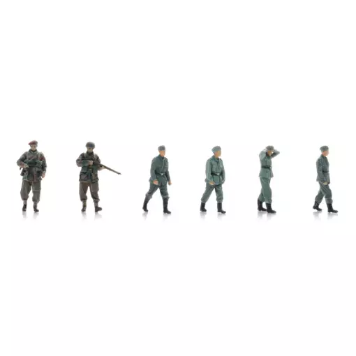 Prisonniers de guerre de la Wehrmacht & gardes para britanniques - 6 personnages - ARTITEC 5720008 - 1/72