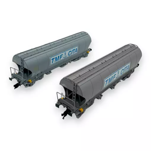 Set of 2 TMF CITA hopper wagons - Arnold HN9736 - TT 1/120 - SNCF - Ep V - 2R