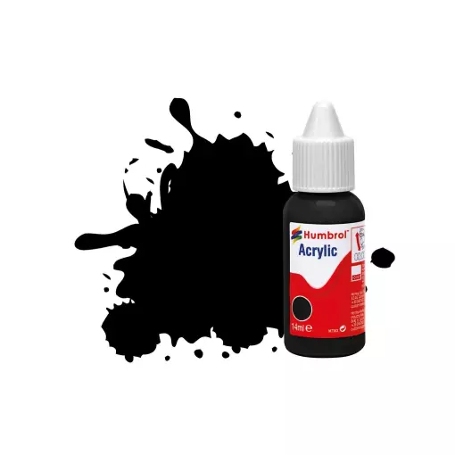 Peinture acrylique n°33 - couleur noir MAT HUMBROL DB0033 - 14 mL