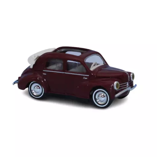  Voiture Renault 4CV découvrable - Busch 46573 - HO 1/87 - livrée "rouge bordeaux"