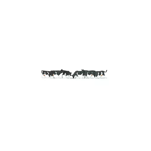 Lot de 6 vaches noires tachetées PREISER 79228 N 1/160