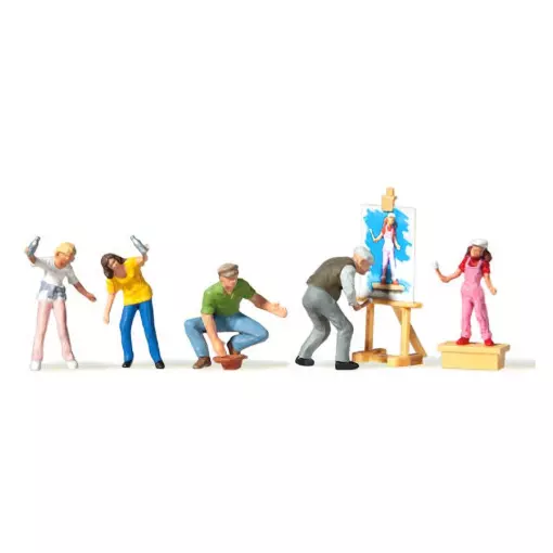 Confezione di 6 figure Merten Urban Artists 0212576 - HO 1/87