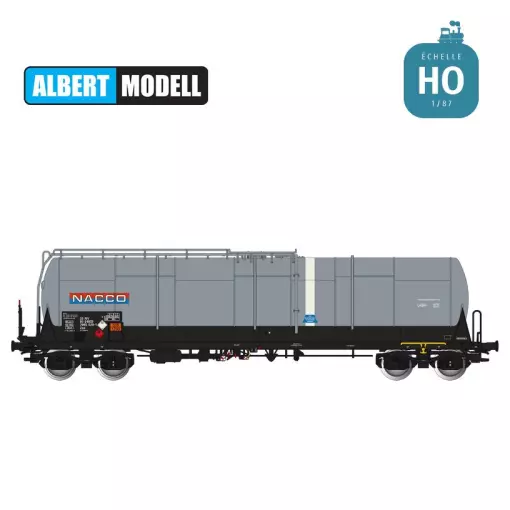 Wagon citerne grande capacité 85m3 Zas gris Nacco - ALBERT MODELL 796014 - EP VI - HO 1/87